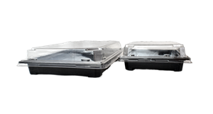 Plastová miska na SUSHI PET 235x162x30 mm černá