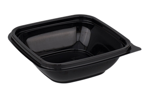 Plastová miska PP 126x126x38 mm hranatá 250 ml černá