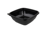 Plastová miska PP 160x160x45 mm hranatá 500 ml černá