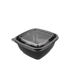 Plastová miska PP 160x160x69 mm hranatá 875 ml černá