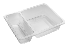 Plastová miska PP 190x144x45 mm 2-dílná 245+555 ml transparentní 