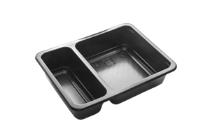 Plastová miska PP 190x144x45 mm 2-dílná 400+400 ml černá