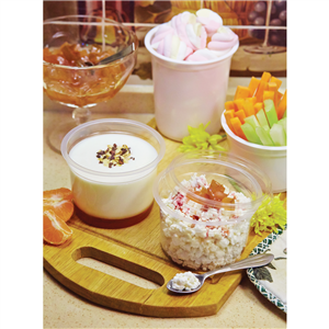 Plastové víčko PP kulaté pro misky 200/250/400/500 ml O95 mm transparentní