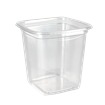 Plastová miska PET 93x93x92 mm hranatá 400 ml transparentní