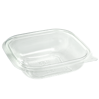 Plastová miska rPET 125x125x27 mm hranatá 250 ml transparentní