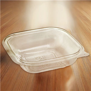 Plastová miska rPET 125x125x27 mm hranatá 250 ml transparentní