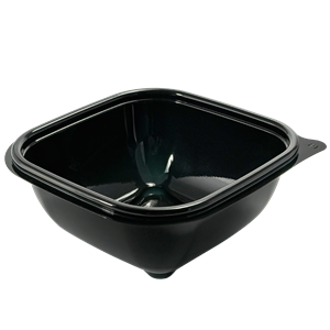 Plastová miska rPET 125x125x53 mm hranatá 375 ml černá