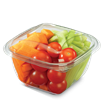 Plastová miska rPET 125x125x53 mm hranatá 375 ml transparentní