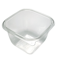 Plastová miska rPET 125x125x53 mm hranatá 375 ml transparentní
