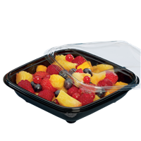 Plastová miska rPET 125x125x67 mm hranatá 500 ml transparentní