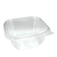 Plastová miska rPET 125x125x67 mm hranatá 500 ml transparentní