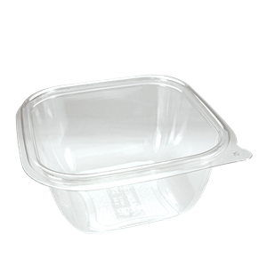 Plastová miska rPET 125x125x67 mm hranatá 500 ml transparentní