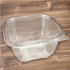 Plastová miska rPET 125x125x67 mm hranatá 500 ml transparentní