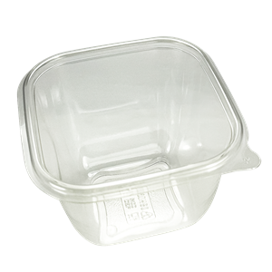 Plastová miska rPET 125x125x95 mm hranatá 750 ml transparentní