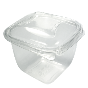 Plastová miska rPET 125x125x95 mm hranatá 750 ml transparentní