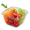Plastové víčko rPET hranaté pro misky 125x125 mm 250/375/500/750 ml transparentní