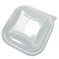 Plastové víčko rPET hranaté pro misky 125x125 mm 250/375/500/750 ml transparentní