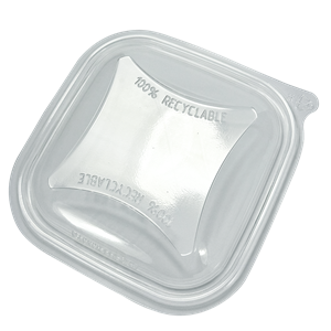 Plastové víčko rPET hranaté pro misky 125x125 mm 250/375/500/750 ml transparentní