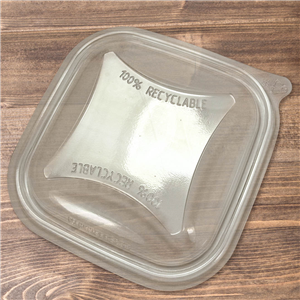 Plastové víčko rPET hranaté pro misky 125x125 mm 250/375/500/750 ml transparentní