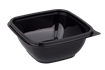 Plastová miska PET 126x126x51 mm hranatá 375 ml černá