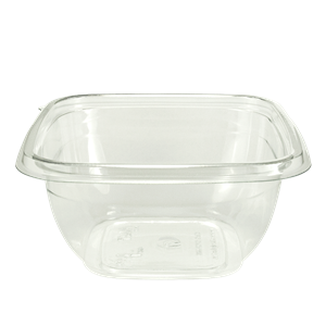 Plastová miska PET 126x126x60 mm hranatá 500 ml transparentní