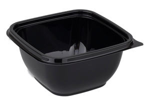 Plastová miska PET 126x126x60 mm hranatá 500 ml černá