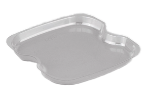 Plastová vložka PET 109x108x10 mm pro misky 126x126 mm transparentní