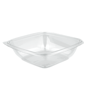 Plastová miska PET 160x160x36 mm hranatá 375 ml transparentní