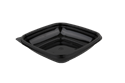 Plastová miska PET 160x160x36 mm hranatá 375 ml černá
