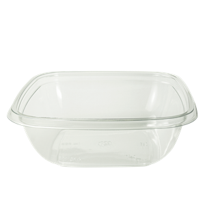 Plastová miska PET 160x160x53 mm hranatá 625 ml transparentní