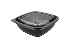 Plastová miska PET 160x160x53 mm hranatá 625 ml černá