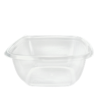 Plastová miska PET 160x160x62 mm hranatá 750 ml transparentní