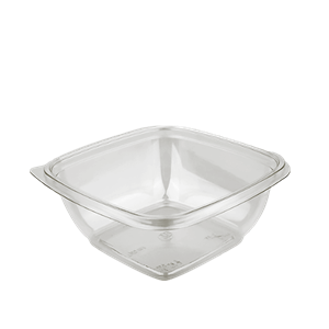 Plastová miska PET 160x160x69 mm hranatá 875 ml transparentní