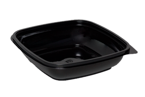 Plastová miska PET 190x190x41 mm hranatá 750 ml černá