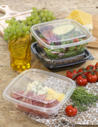 Plastová miska PET 190x190x41 mm hranatá 750 ml černá