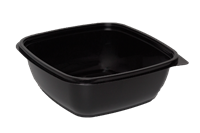 Plastová miska PET 190x190x51 mm hranatá 1000 ml černá