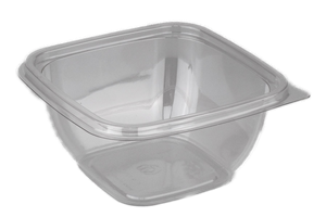 Plastová miska PET 190x190x67 mm hranatá 1250 ml transparentní