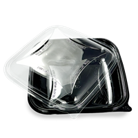 Plastová miska rPET 190x190x40 mm hranatá 750 ml černá s transparentním víčkem