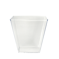 Plastová miska PS na panna cottu 69 x 69 mm hranatá 200 ml transparentní 