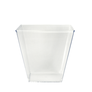 Plastová miska PS na panna cottu 69 x 69 mm hranatá 200 ml transparentní 
