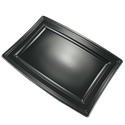 Plastový podnos PS hranatý 360x253x10 mm černý