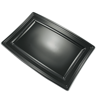 Plastový podnos PS hranatý 360x253x10 mm černý