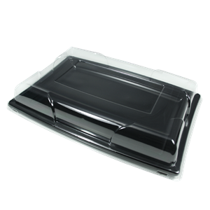 Plastový podnos PS hranatý 360x253x10 mm černý
