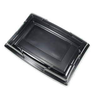 Plastový podnos PS hranatý 360x253x10 mm černý