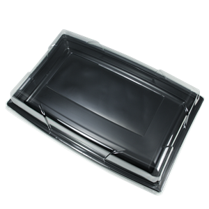 Plastový podnos PS hranatý 460x305x18 mm černý