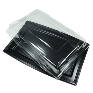 Plastový podnos PS hranatý 460x305x18 mm černý