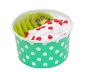 Papírová miska na zmrzlinu 160 ml zelená O85 mm