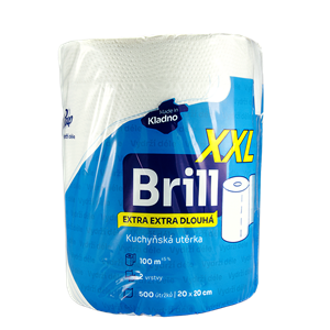 Papírová utěrka 2vr. v roli průmyslová bílá Brill
