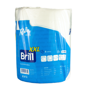 Papírová utěrka 2vr. v roli průmyslová bílá Brill