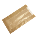 Papírový sáček EKO 16+6x28 cm hnědý s papírovým okénkem CRYSTAL